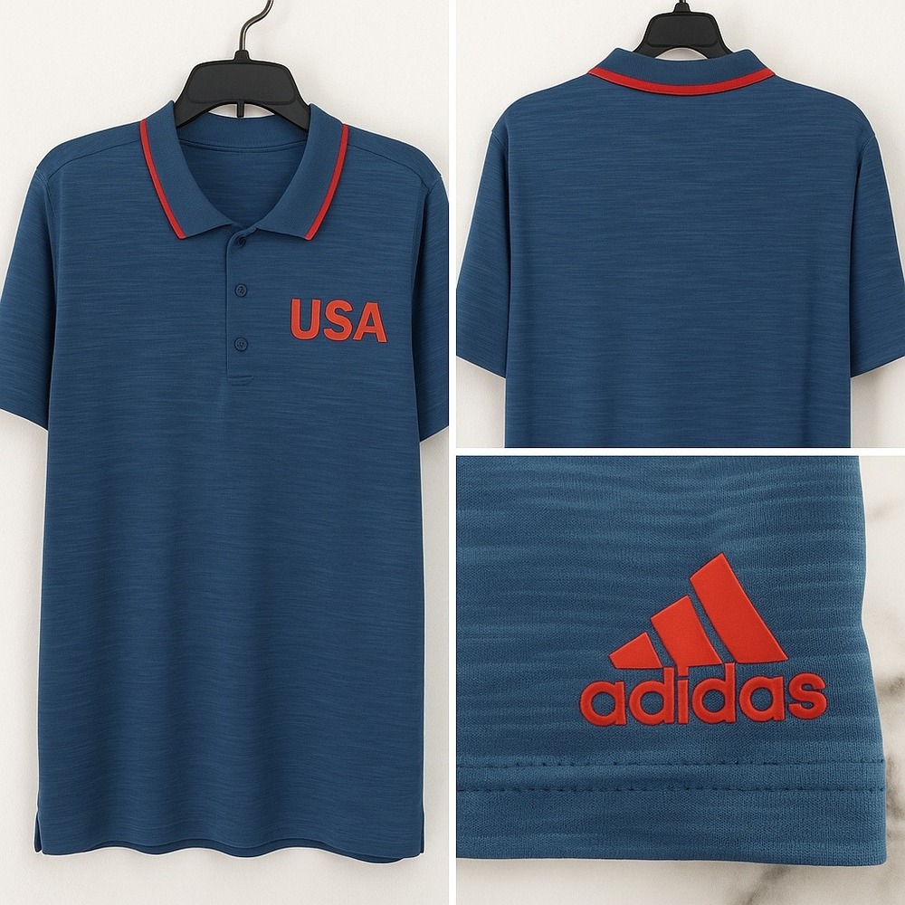 Adidas Golf Polo XL Men USA Performance Shirt Spandex Travel Activeware‎ Bowling